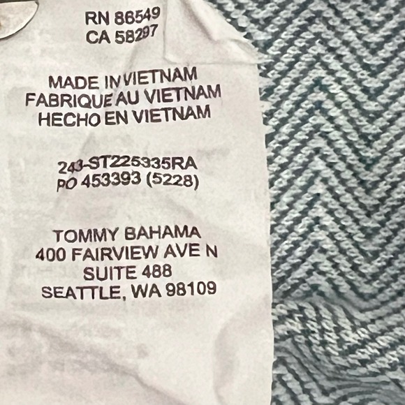 Tommy Bahama Mens Teal Blue Quarter Zip Pullover Sweatshirt Marlin Logo XL - Picture 9 of 10